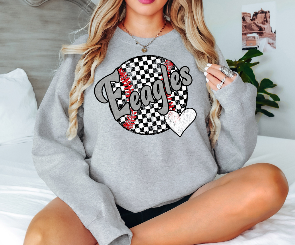 Eagles Checker Baseball Heart Digital Download