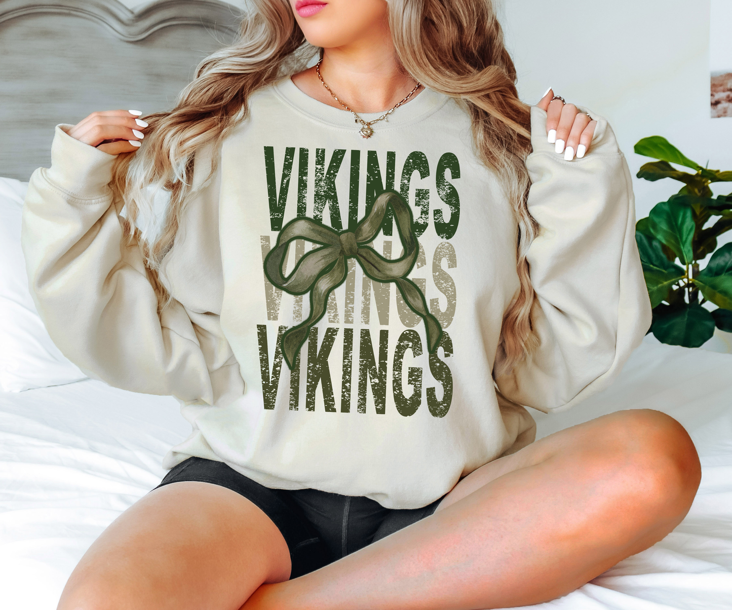 Vikings Repeat Camo Green Bow Digital Download