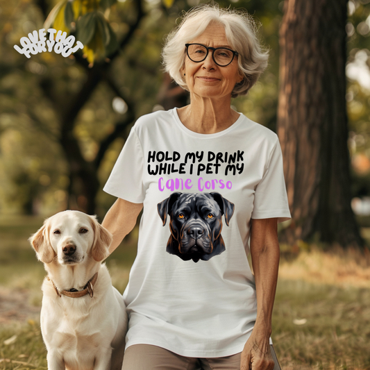 Hold My Drink While I Pet My Cane Corso PNG Digital Download