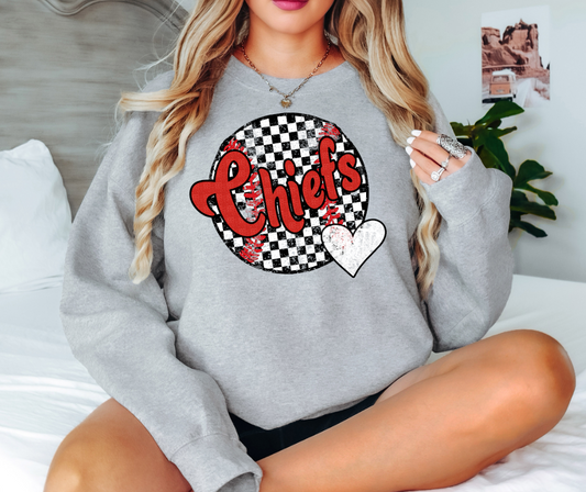 Chiefs Checker Baseball Heart Digital Download