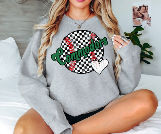 Commodores Checker Baseball Heart Digital Download