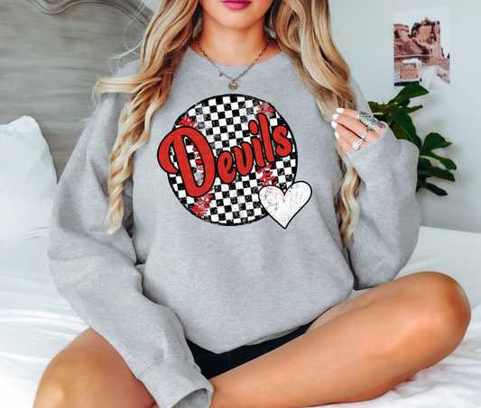 Devils Checker Baseball Heart Digital Download