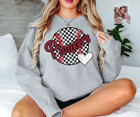 Pioneers Checker Baseball Heart Digital Download