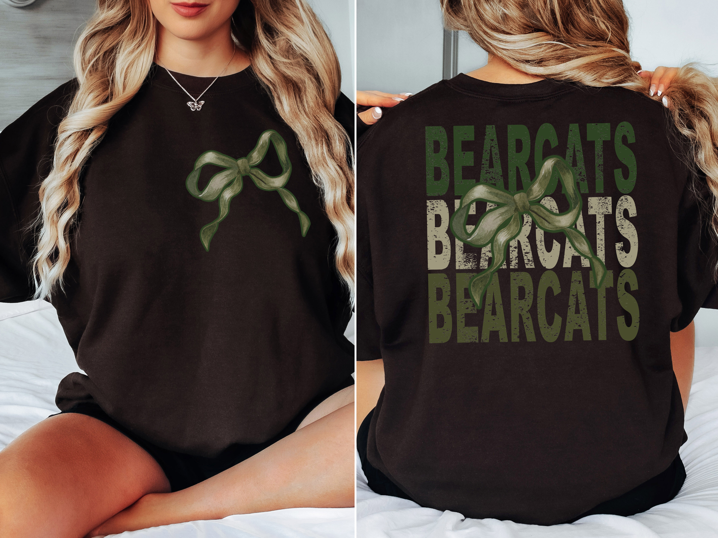 Bearcats Repeat Camo Green Bow Digital Download
