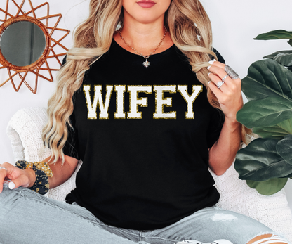 Faux Chenille Wifey PNG Digital Download x2 (White and Color files included)