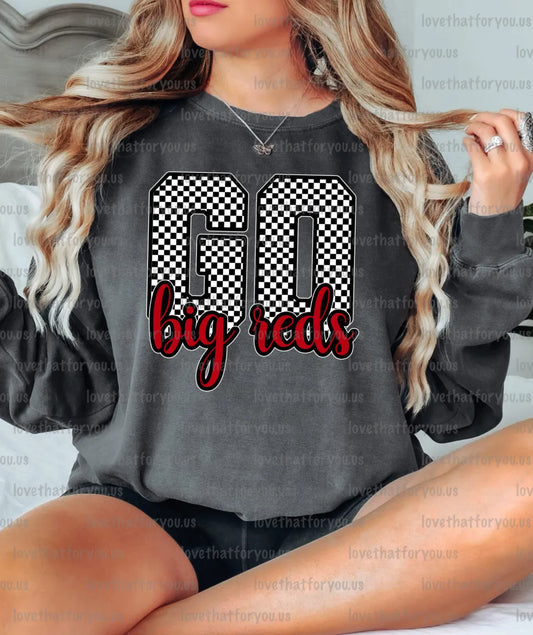 Go Big Reds Checker PNG Digital Download