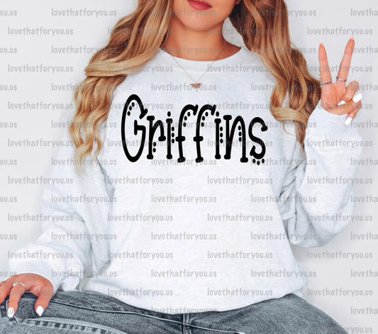 Griffins Dotted Doodle PNG Digital Download