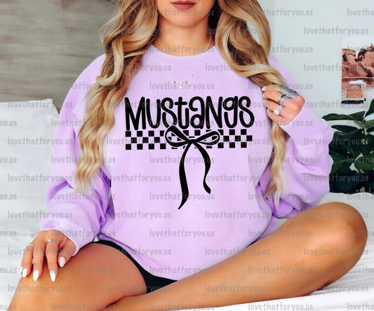 Mustangs Simple Bow PNG Digital Download
