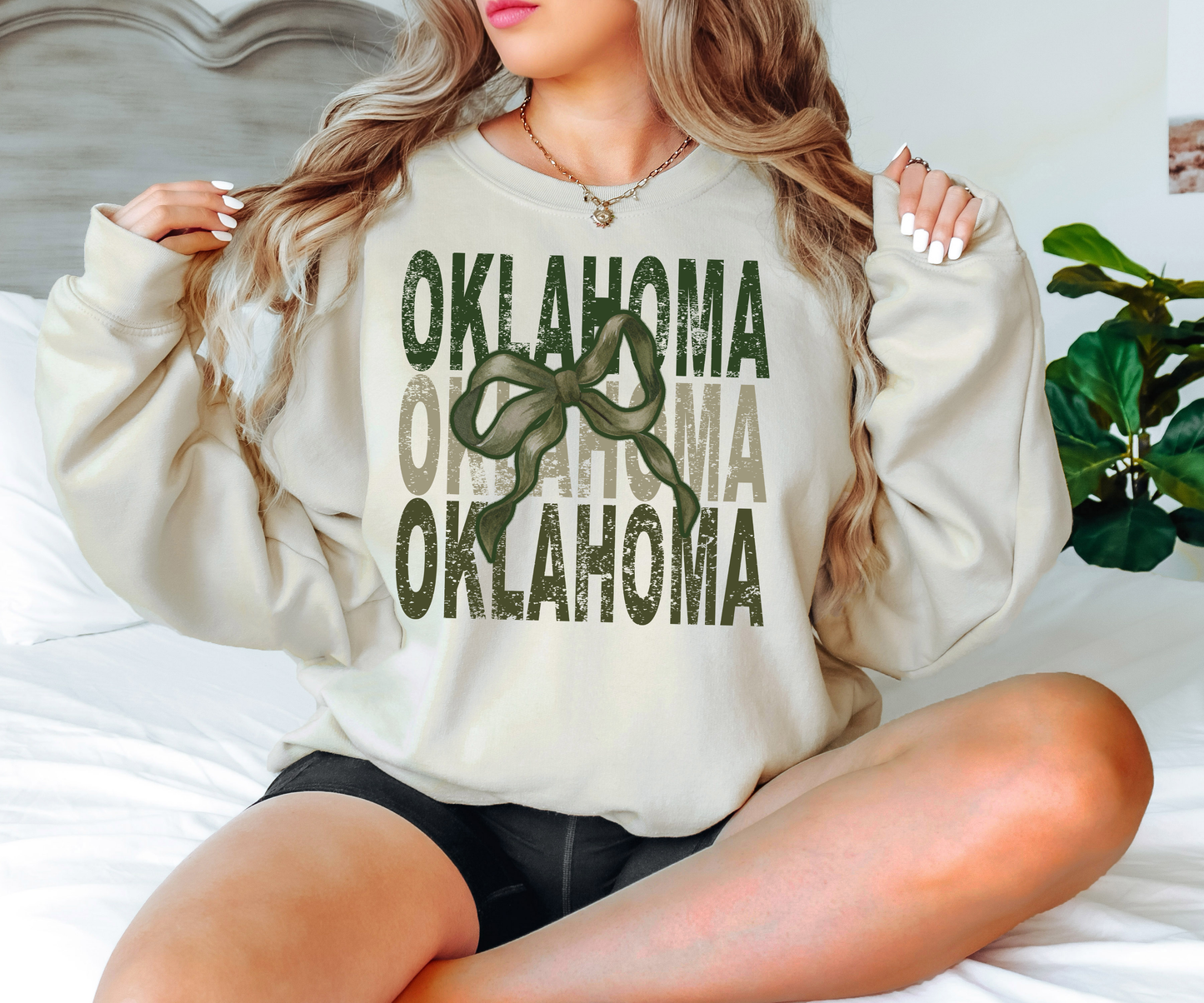Oklahoma Repeat Camo Green Bow Digital Download