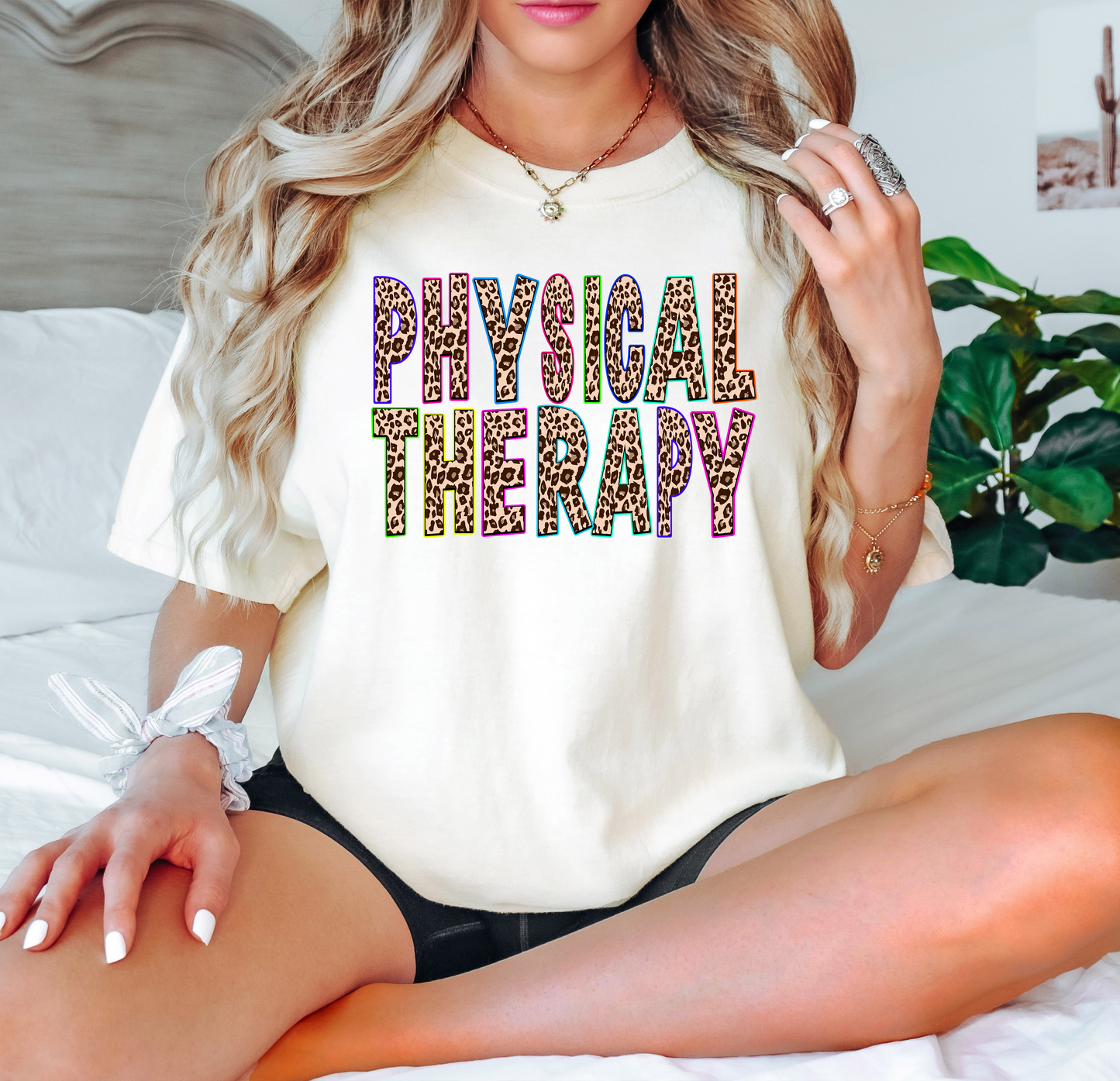 Physical Therapy Taupe Leopard Neon PNG Digital Download