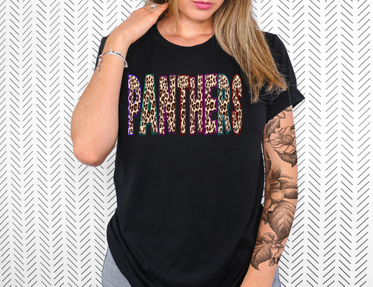 Panthers Taupe Leopard Neon PNG Digital Download